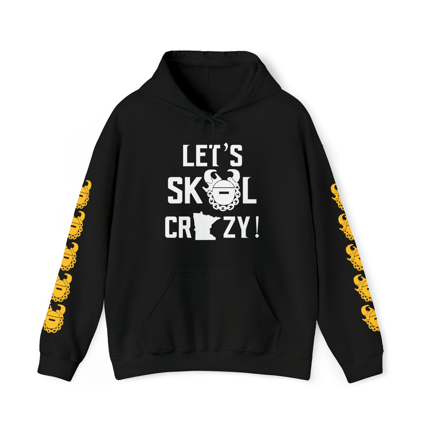 Unisex Heavy Blend™ Hooded Sweatshirt - Let's go Crazy! + Game Day Helmet (Sleeves)