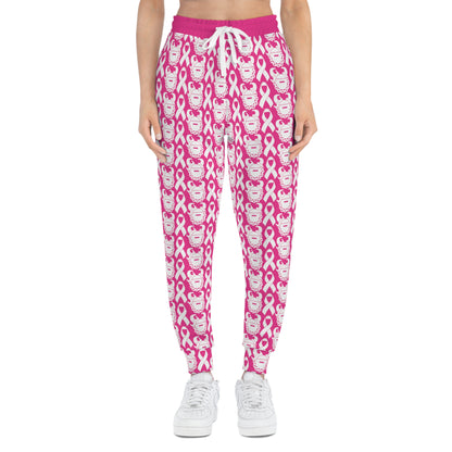 Unisex Athletic Joggers - White Ribbon/Helmet