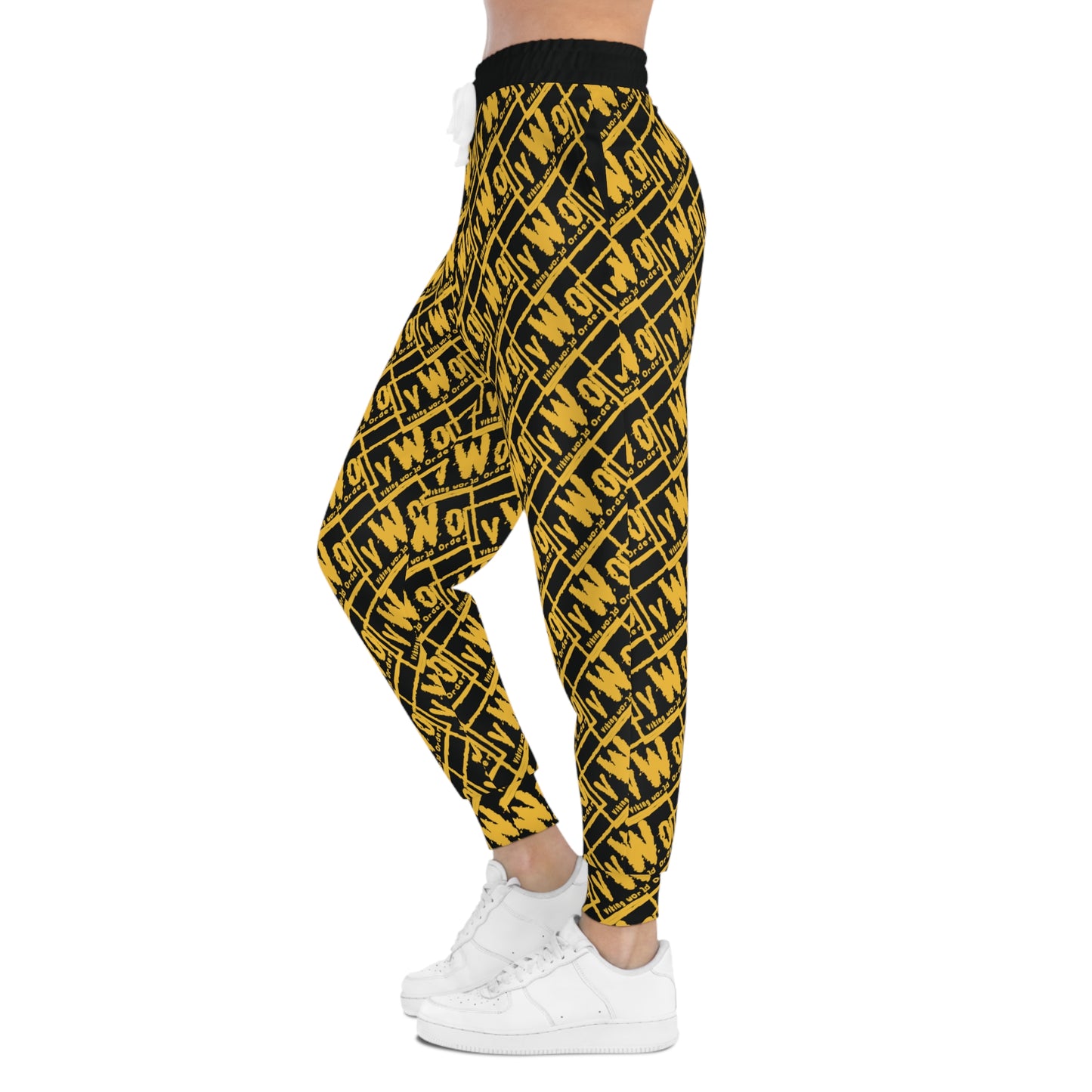 Unisex Athletic Joggers - Black/Gold - VWO (Framed)