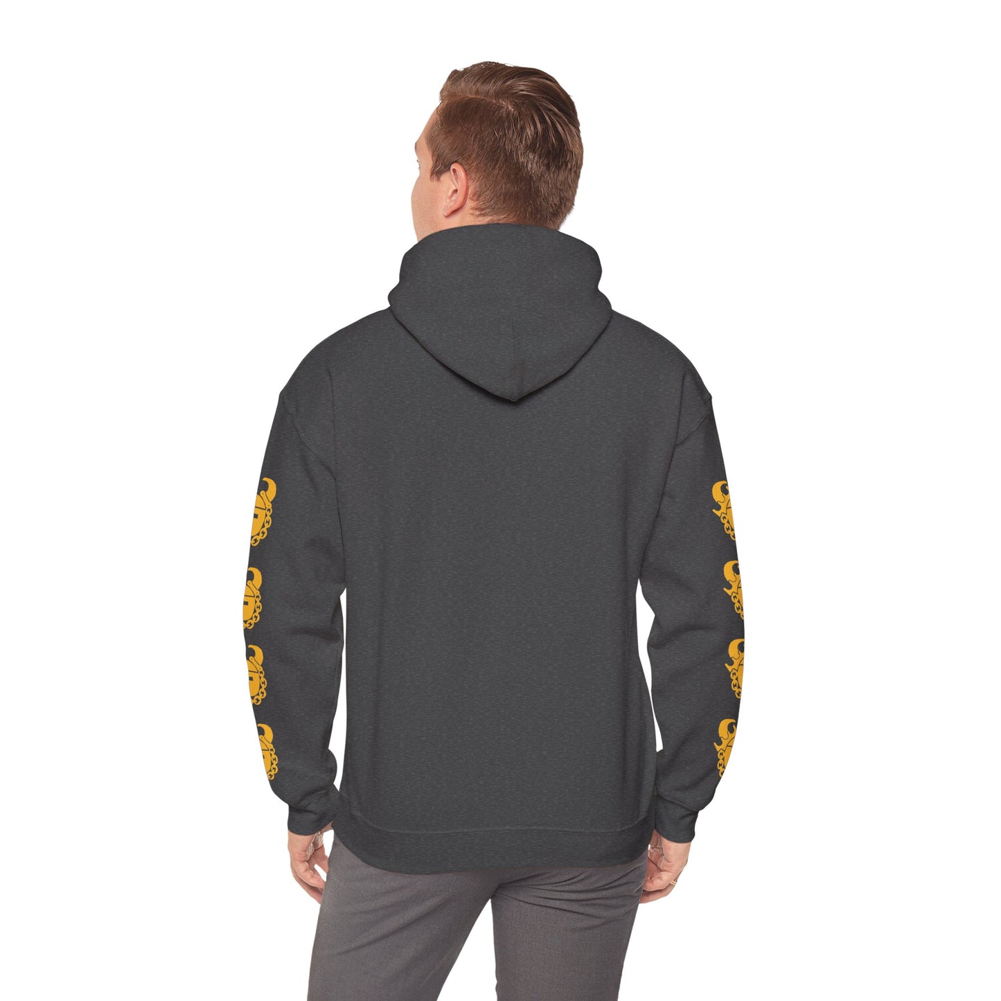 Unisex Heavy Blend™ Hooded Sweatshirt - SKOLL'NN - Rent Free + Game Day Helmet (Sleeves)