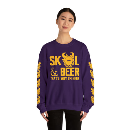 Unisex Heavy Blend™ Crewneck - & BEER + Game Day Helmet (Sleeves)