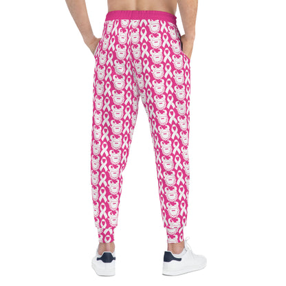 Unisex Athletic Joggers - White Ribbon/Helmet