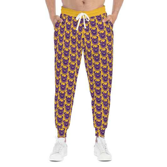 Unisex Athletic Joggers - Gold/Purple Helmets