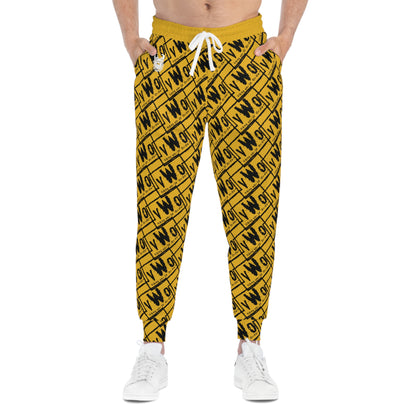 Unisex Athletic Joggers - Gold/Black - VWO (Framed)