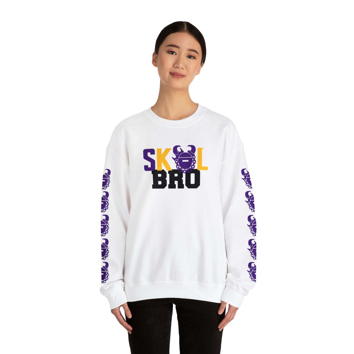 Unisex Heavy Blend™ Crewneck - BRO! + Game Day Helmet (Sleeves)