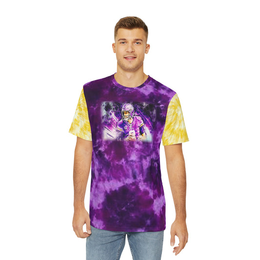 Men's Polyester Tee - Purple/Gold Tie-Dye - Color Blast