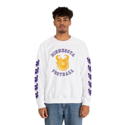 Unisex Heavy Blend™ Crewneck - Minnesota Football + Game Day Helmet (Sleeves)