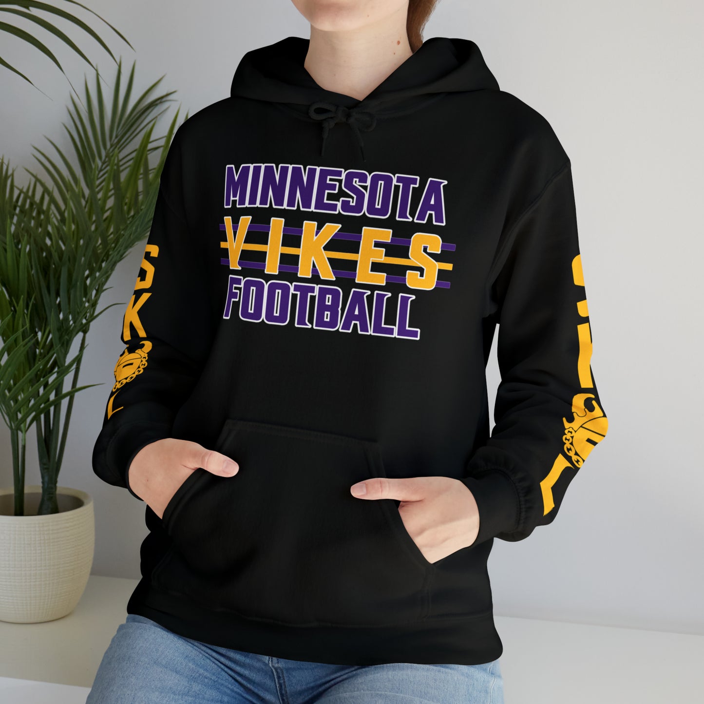 Unisex Heavy Blend™ Hooded Sweatshirt - Vikes Football + Original (Sleeves)