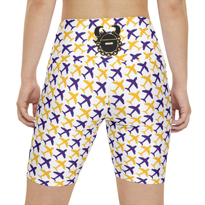 Women's Workout Shorts - Jet Planes