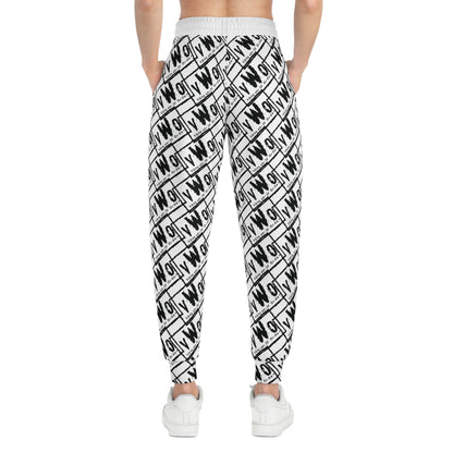 Unisex Athletic Joggers - White/Black - VWO (Framed)
