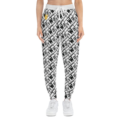 Unisex Athletic Joggers - White/Black - VWO (Framed)