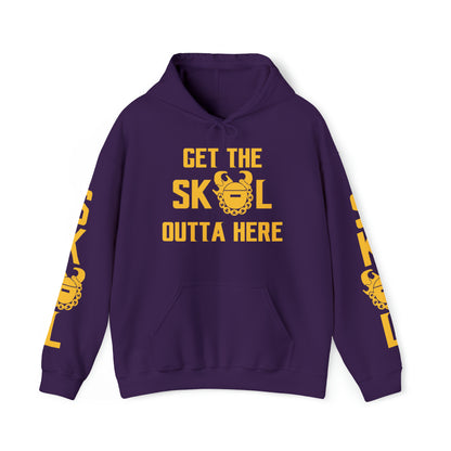 Unisex Heavy Blend™ Hooded Sweatshirt - Get OUTTA Here + Original (Sleeves)