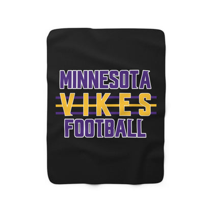 Sherpa Fleece Blanket - Black - Vikes Football