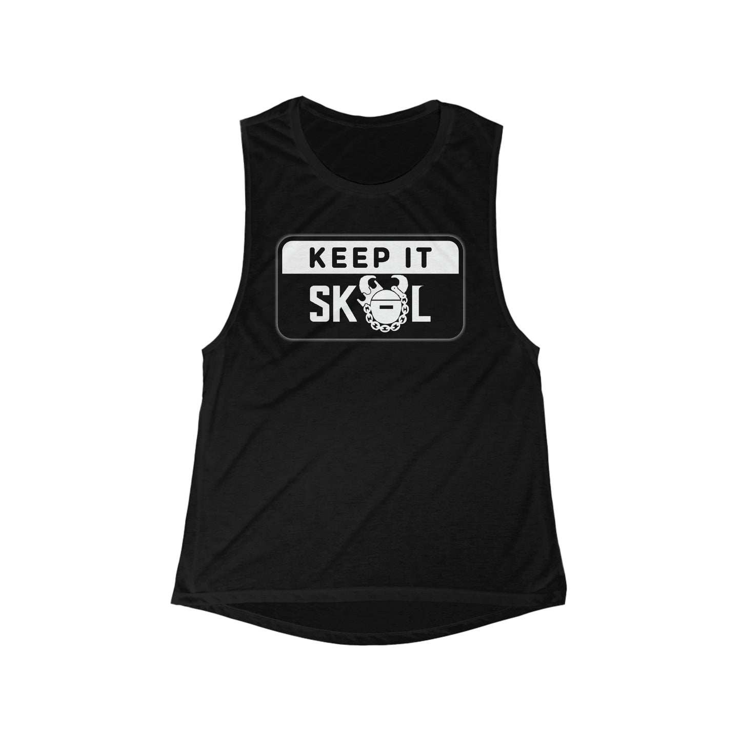 Women's Flowy Scoop Muscle Tank - Keep it Simple (Framed)