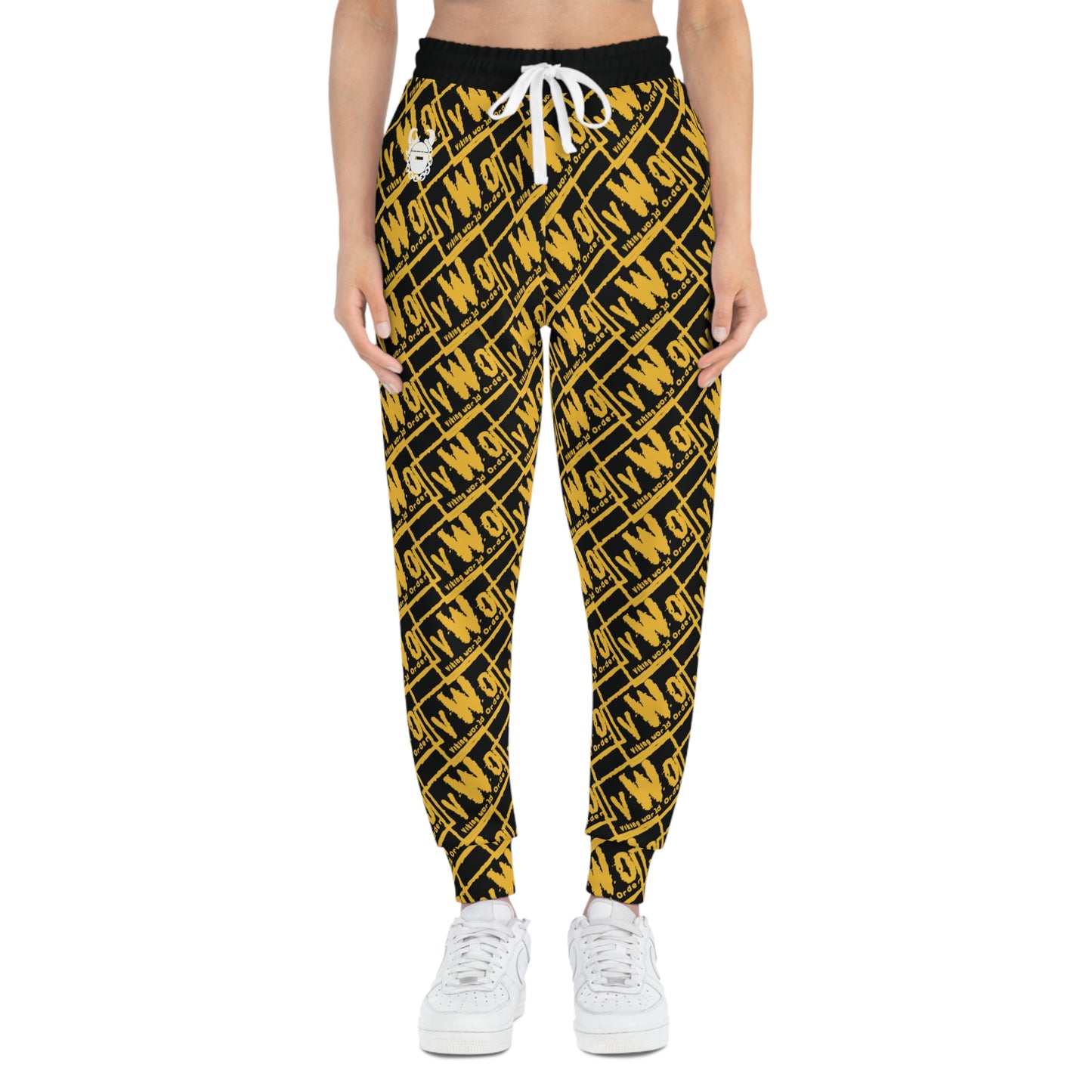 Unisex Athletic Joggers - Black/Gold - VWO (Framed)
