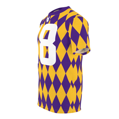 Unisex Cut & Sew Tee - Purple/Gold Diamonds - Jersey #18