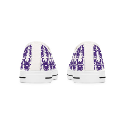 Women's Low Top Sneakers - White/Purple Helmets