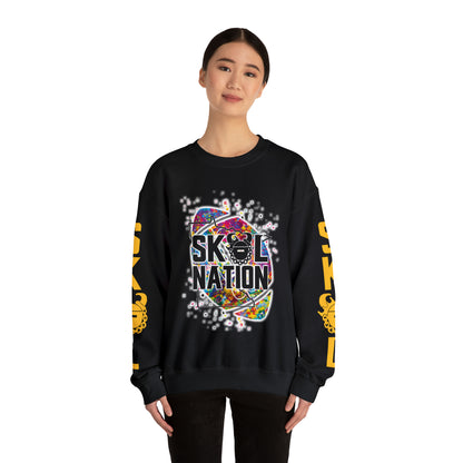 Unisex Heavy Blend™ Crewneck - MN Nation (Color Blast) + Game Day Helmet (Sleeves)