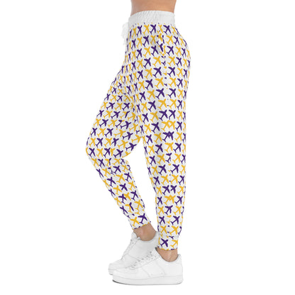 Unisex Athletic Joggers - White/Jet Planes