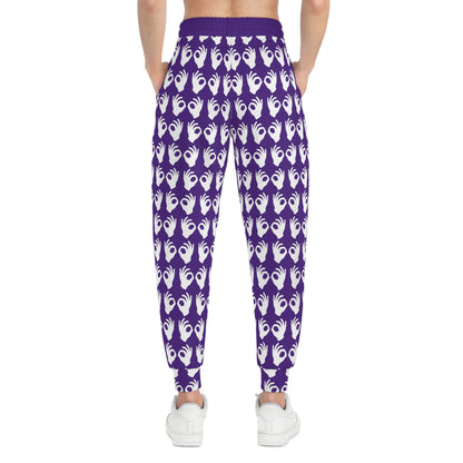 Unisex Athletic Joggers - Purple/White - Griddy