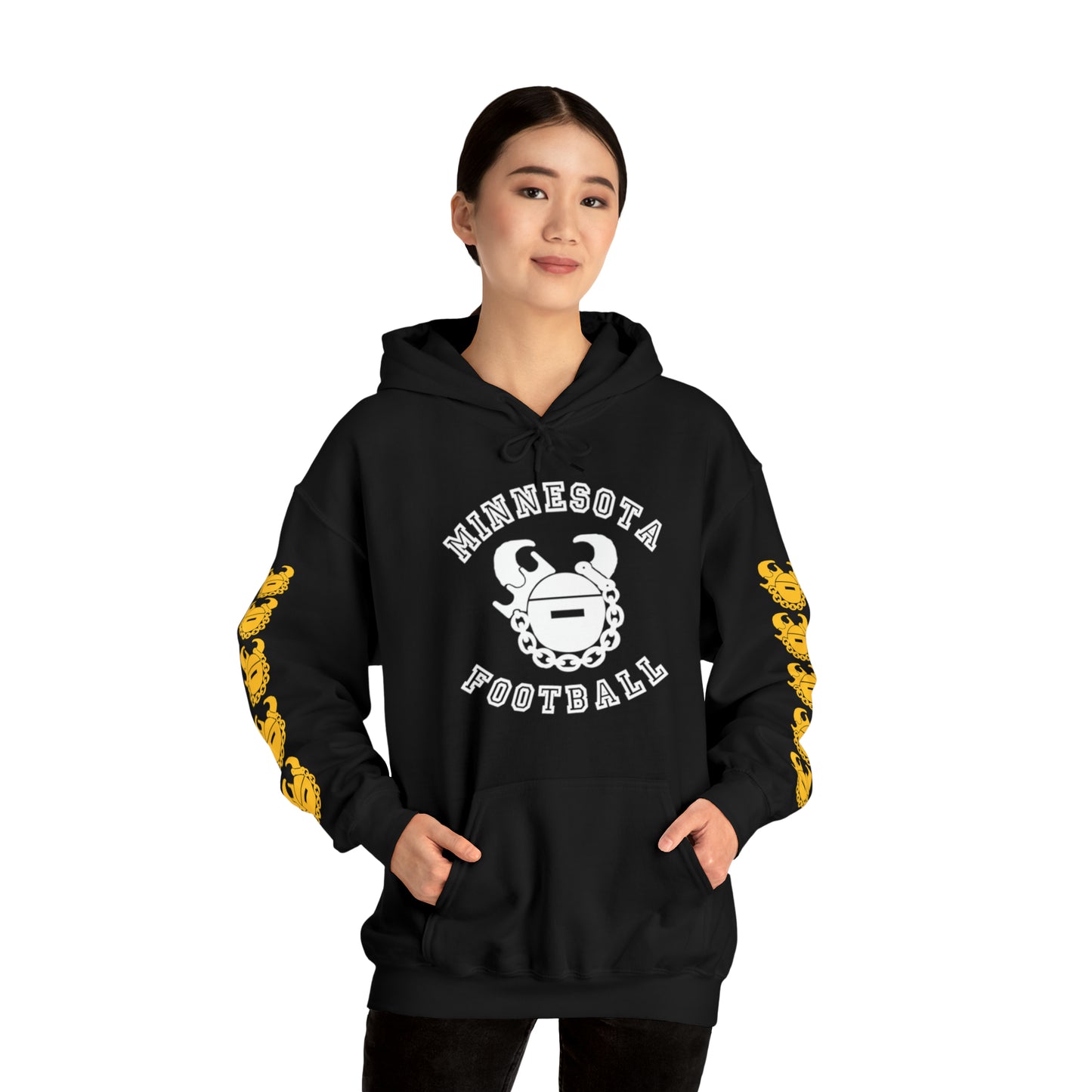Unisex Heavy Blend™ Hooded Sweatshirt - Minnesota Football + Game Day Helmet (Sleeves)