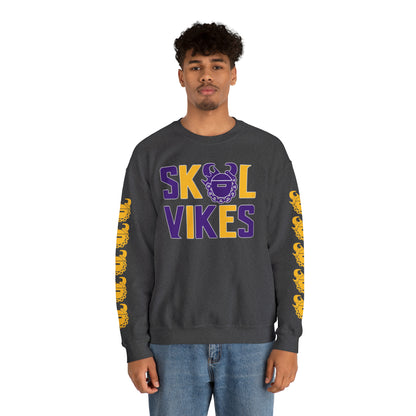 Unisex Heavy Blend™ Crewneck - Vikes + Game Day Helmet (Sleeves)