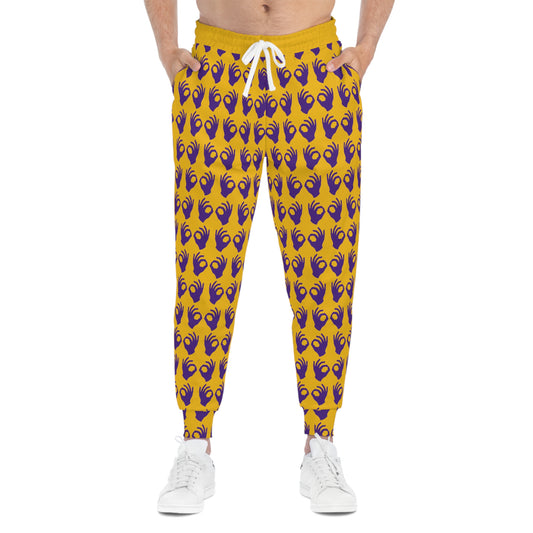 Unisex Athletic Joggers - Gold/Purple - Griddy