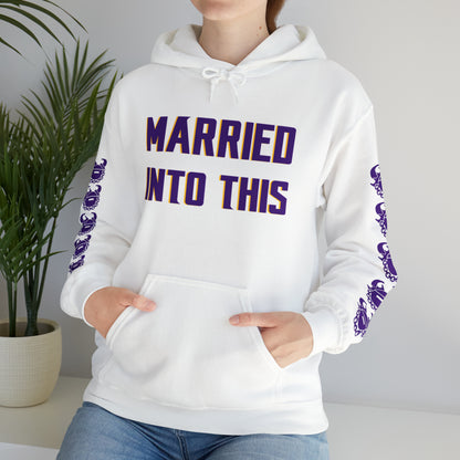 Unisex Heavy Blend™ Hooded Sweatshirt - Married Into This + Game Day Helmet (Sleeves)