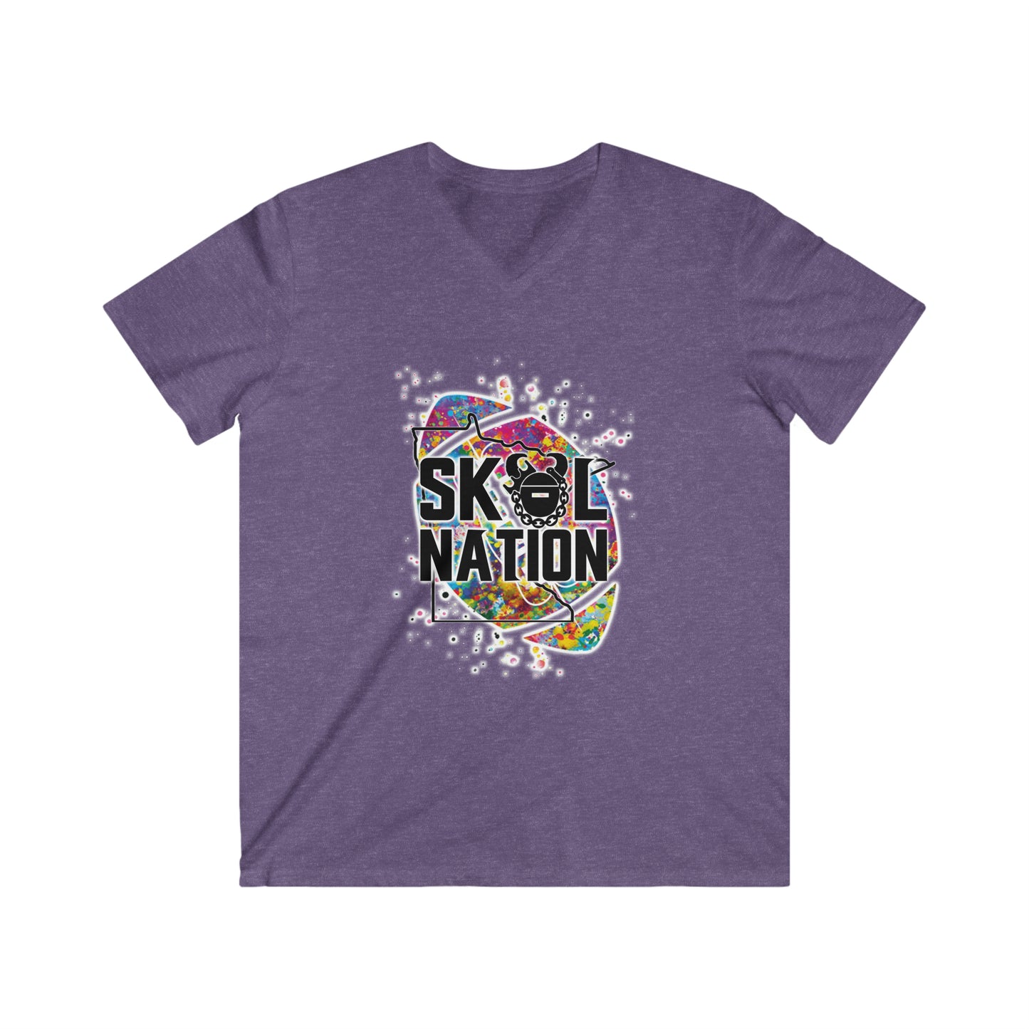 Men's Fitted V-Neck Short Sleeve - MN Nation (Color Blast)