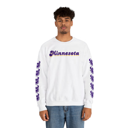 Unisex Heavy Blend™ Crewneck - Minnesota (Retro) + Game Day Helmet (Sleeves)