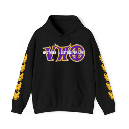 Unisex Heavy Blend™ Hooded Sweatshirt - VWO Brothers & Sisters + Game Day Helmet (Sleeves)
