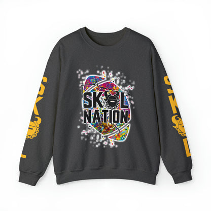 Unisex Heavy Blend™ Crewneck - MN Nation (Color Blast) + Game Day Helmet (Sleeves)