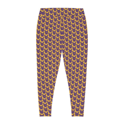 Plus Size Leggings - Gold/Purple Helmets