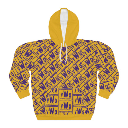 Unisex Pullover Hoodie - Gold/Purple - VWO (Framed)