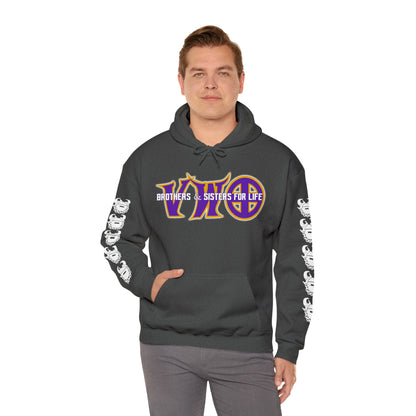 Unisex Heavy Blend™ Hooded Sweatshirt - VWO Brothers & Sisters + Game Day Helmet (Sleeves)