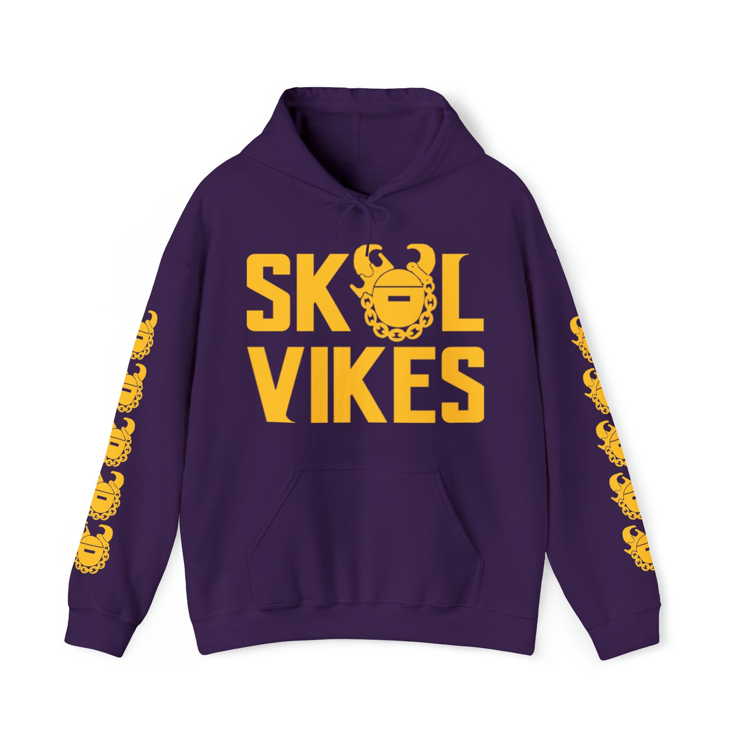 Unisex Heavy Blend™ Hooded Sweatshirt - Vikes + Game Day Helmet (Sleeves)