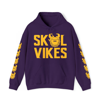 Unisex Heavy Blend™ Hooded Sweatshirt - Vikes + Game Day Helmet (Sleeves)