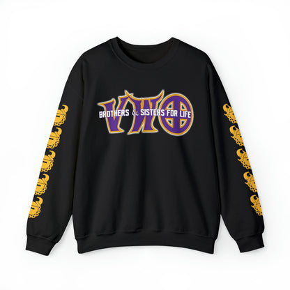 Unisex Heavy Blend™ Crewneck - VWO Brothers & Sisters + Game Day Helmet (Sleeves)
