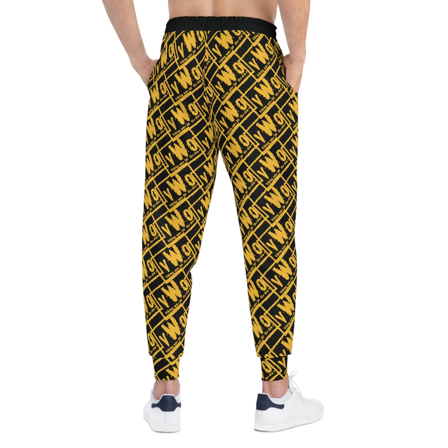 Unisex Athletic Joggers - Black/Gold - VWO (Framed)