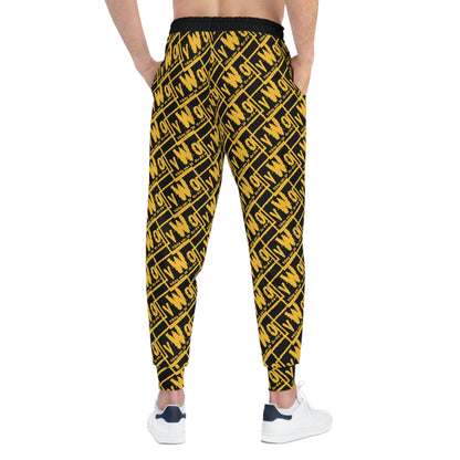 Unisex Athletic Joggers - Black/Gold - VWO (Framed)