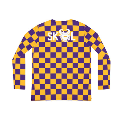 Women's Long Sleeve V-neck Shirt - Checkerboard - The Original