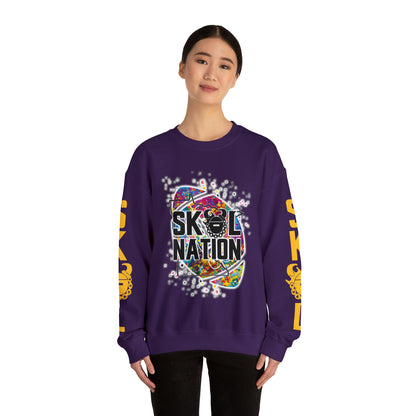 Unisex Heavy Blend™ Crewneck - MN Nation (Color Blast) + Game Day Helmet (Sleeves)