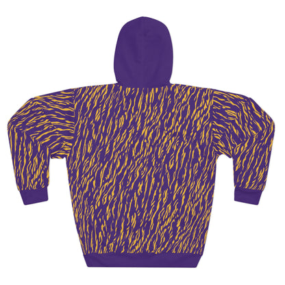 Unisex Pullover Hoodie - Zebra Print, Purple - Let's go Crazy!
