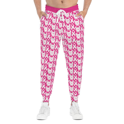 Unisex Athletic Joggers - White Ribbon/Helmet