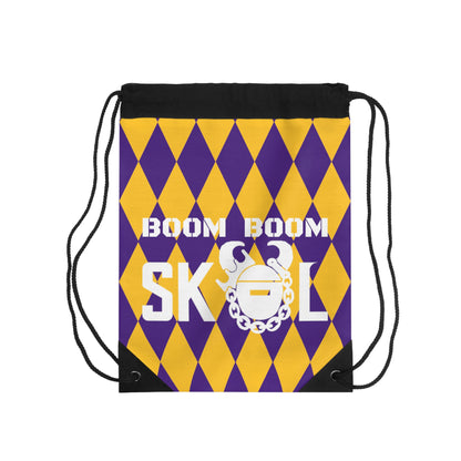 Drawstring Bag - Purple/Gold Diamonds - BOOM BOOM