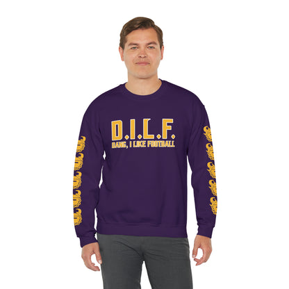 Unisex Heavy Blend™ Crewneck - D.I.L.F. + Game Day Helmet (Sleeves)