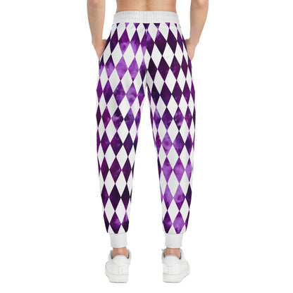 Unisex Athletic Joggers - Purple Tie-Dye/Diamonds