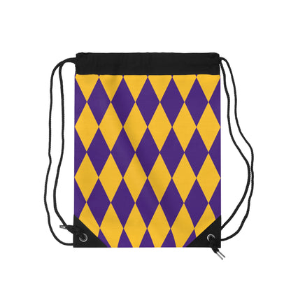 Drawstring Bag - Purple/Gold Diamonds - BOOM BOOM