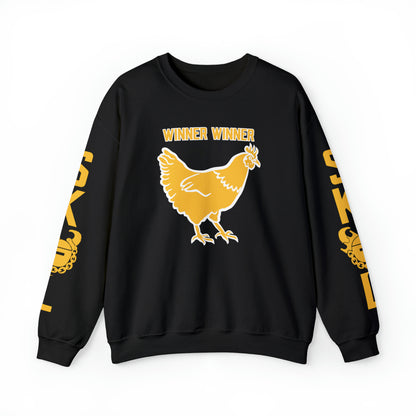 Unisex Heavy Blend™ Crewneck - Winner Winner Chicken Dinner + The Original (Sleeves)