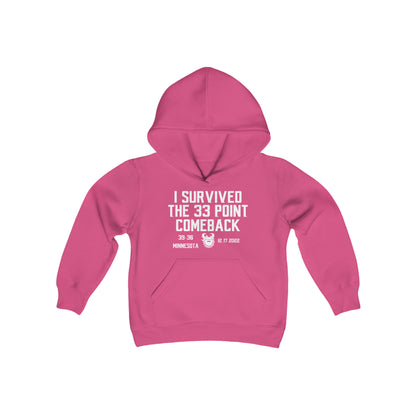 Youth Heavy Blend Hoodie - Survived the 33 Point Comeback
